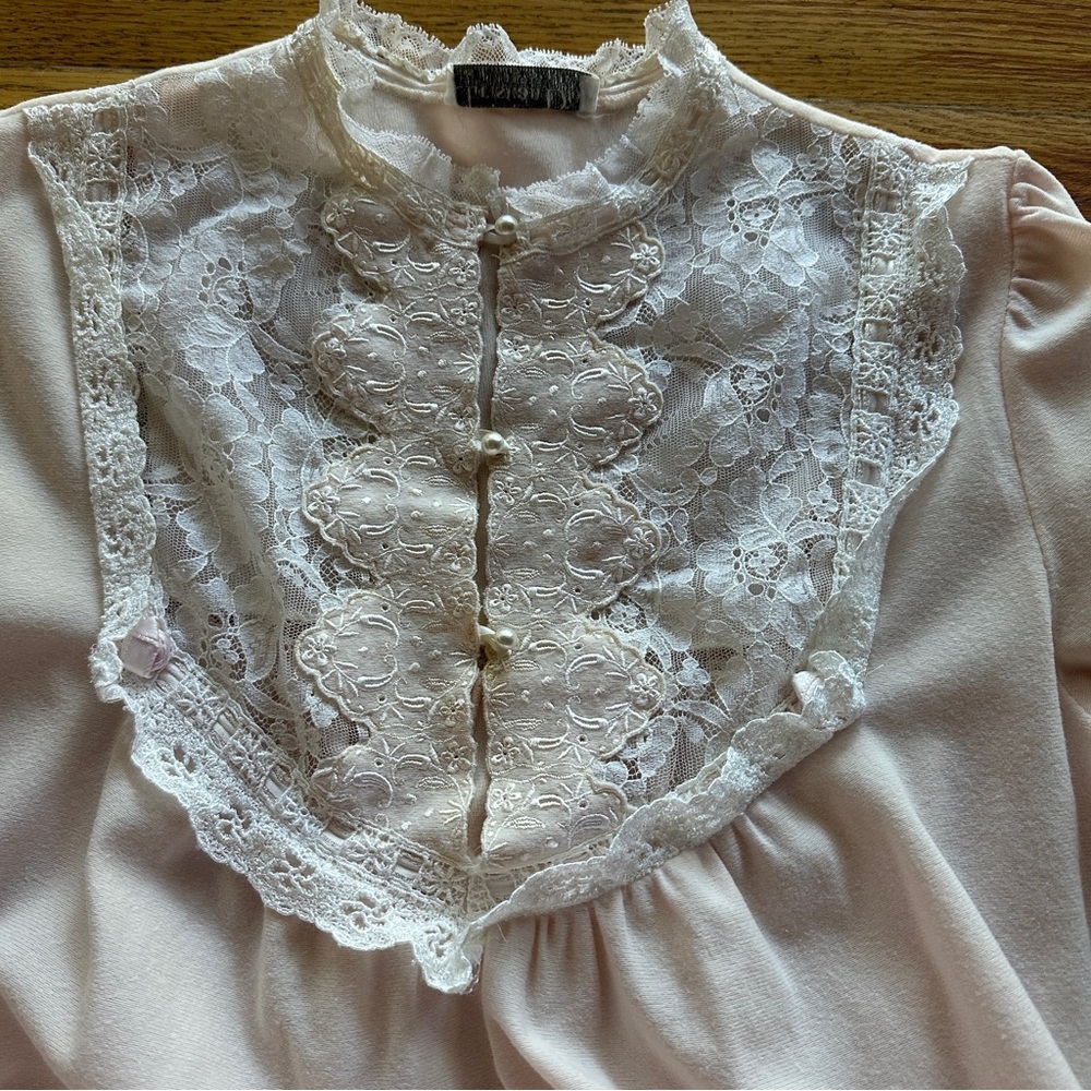 Vintage Chisthian Dior Lingerie with Lace Trim Light Pink Size Small - Picture 3 of 16